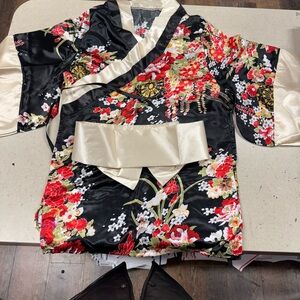 Floral Kimono Robe with Sash SIZE XS